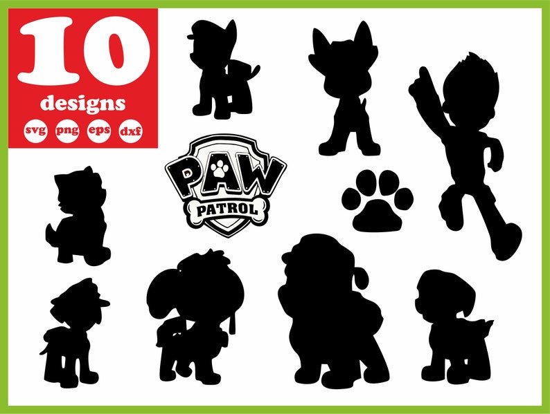 Download Paw patrol svg file birthday digital download silhouette | Etsy