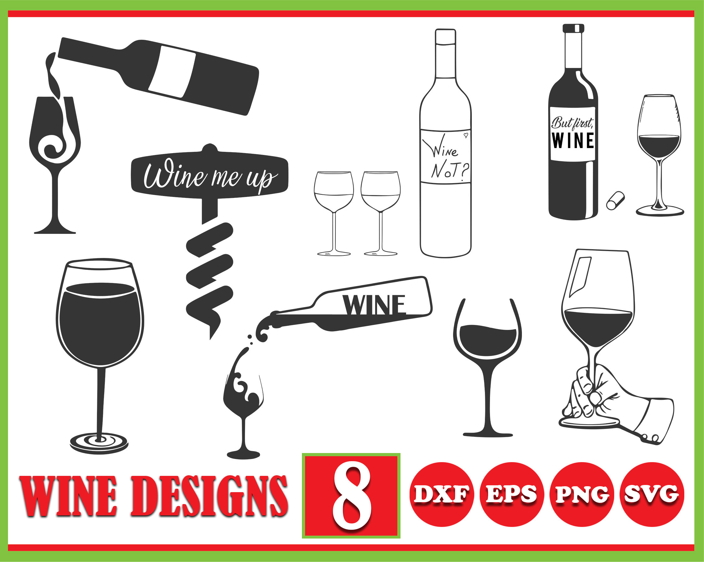 Craft Supplies & Tools Papercraft Wine Glass SVG Wine Cutting File for ...