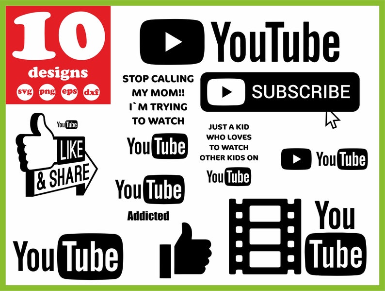 Download Youtube svg file Logo vector Social Media decal for cricut ...