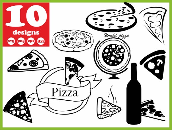 Download Pizza Slice Svg File Fast Food Digital Pie Download Silhouette Vector Decal For Cricut Clipart Bundle