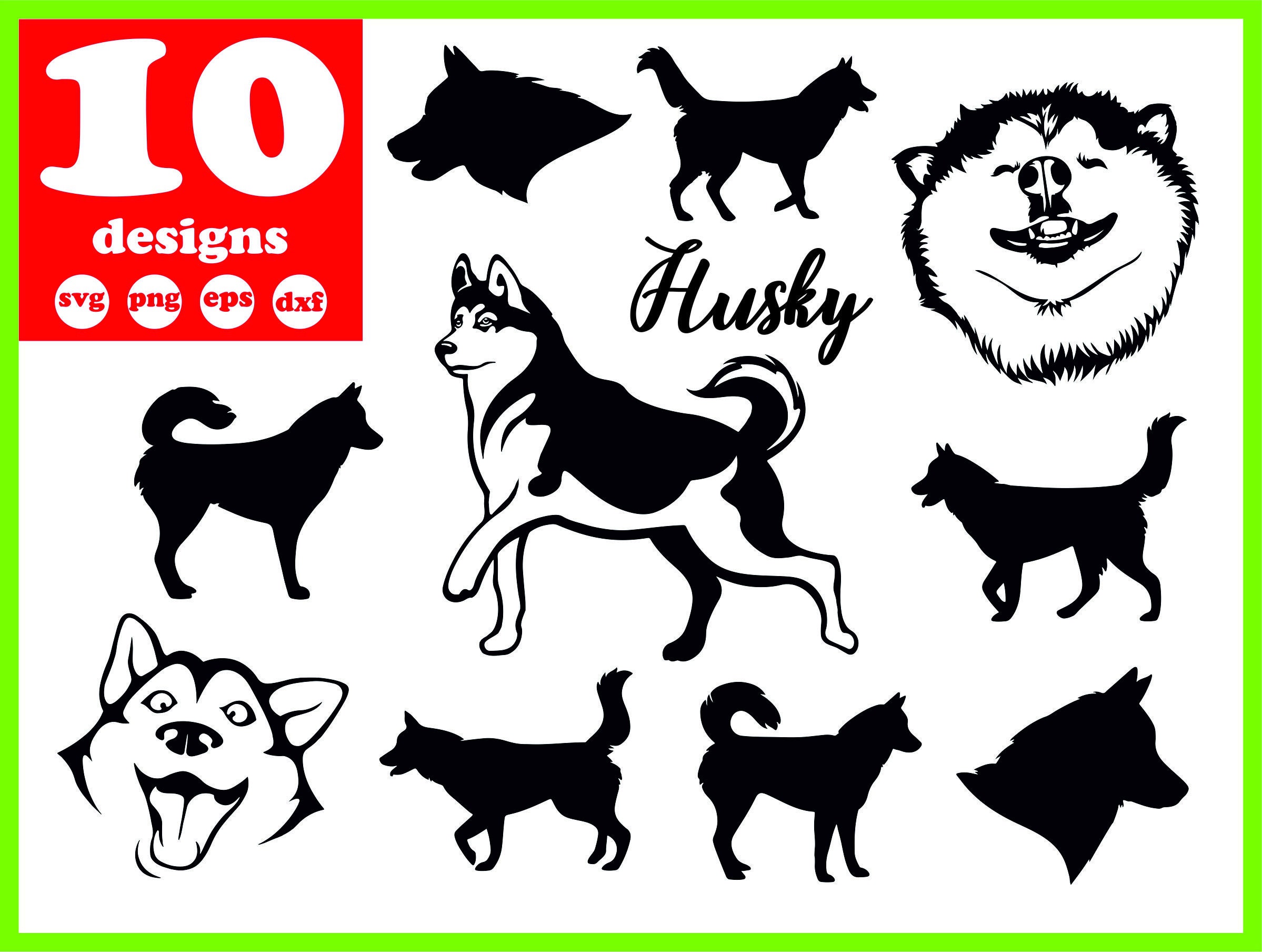 Download Husky Svg File Siberian Digital Dog Download Silhouette Vector Etsy