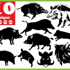 Boar svg file Wild boar digital Pig download silhouette vector decal for cricut clipart bundle vinyl stickers images sign monogram eps dxf