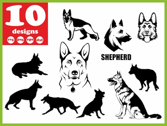 German Shepherd Svg File Dog Face Digital K 9 Download Etsy