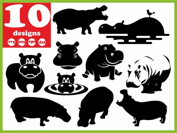 Download Hippo Svg File Hippopotamus Digital Cute Face Download Silhouette Vector Decal For Cricut Clipart Bundle Vinyl