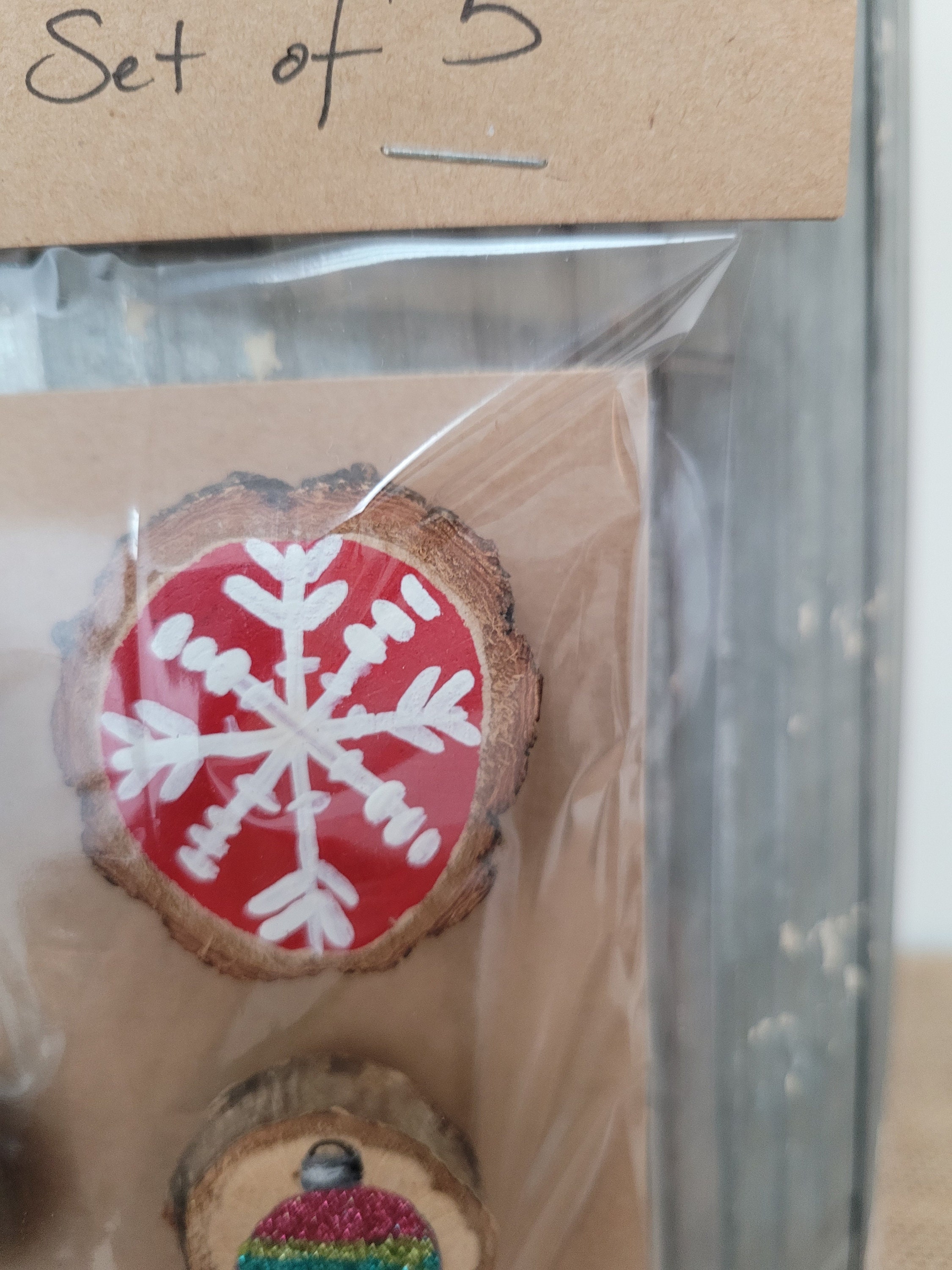 Hand bemalt Holz Scheibe Set von 5 Kühlschrank Büro | Etsy