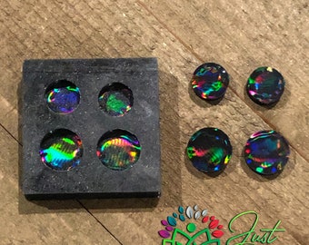 Holographic Round Stud Earring Silicone Mold | Charm Bits | Jewelry Mold