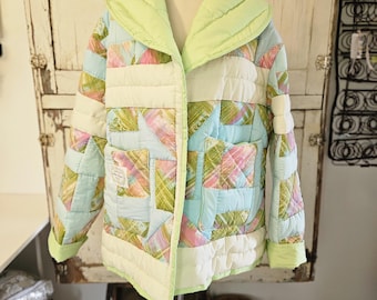 Oversized Vintage Steppmantel mit Rollkragen