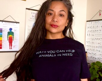 Ways To Help Animals Double Sided Unisex T-Shirt Speak Up Dogs Cats Advocate