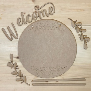 Welcome Door Hanger DIY Kit, Door Hanger, Welcome Kit, Unfinished DIY Kit, Free Shipping