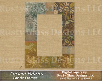 Ancient Fabrics Frame / Digital Frame / Printable Frame / Digital Picture Frame / Digital Photo Frame / Scrapbook Frame / Picture Frame