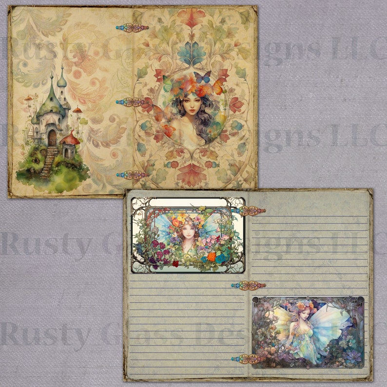 Flower Fairies Junk Journal Pages / Printable Journal / Blank and Lined ...