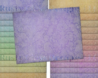 Lace Colors Digital Papers / Shabby Chic Background Papers / Printable Journal / Blank Journal Pages / Junk Journal / Pastel Journal Papers