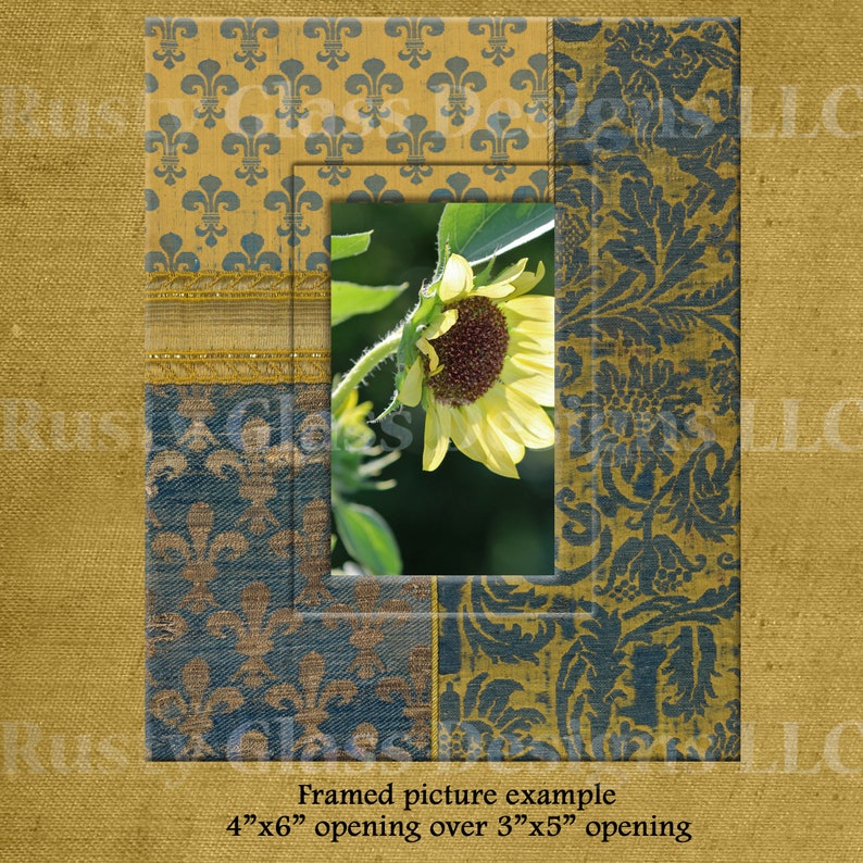 Blue Gold Frame / Digital Frames / Printable Frame / Digital Picture