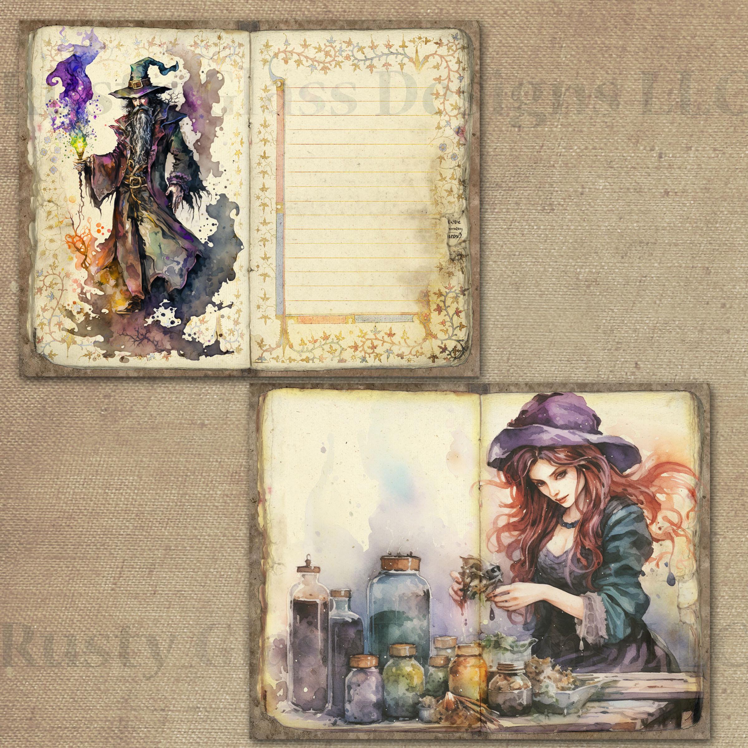 Magic and Myth Junk Journal Pages Printable Journal, Set 1, Blank and ...