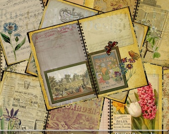 Pagine di diario stampabili per il giardino, album di ritagli di giardino, diario botanico digitale, pagine di diario digitale stampabili per il giardino