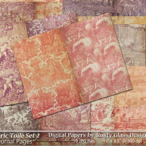 Journal indésirable, « Fabric toile - lot de 2 » / tissu toile / papier toile / pages de journal indésirable / pages de journal numérique / journal imprimable