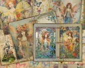 Flower Fairies Junk Journal Pages / Printable Journal / Blank and Lined Pages / Junk Journal / Fairy Journal Paper / Flower Fairies
