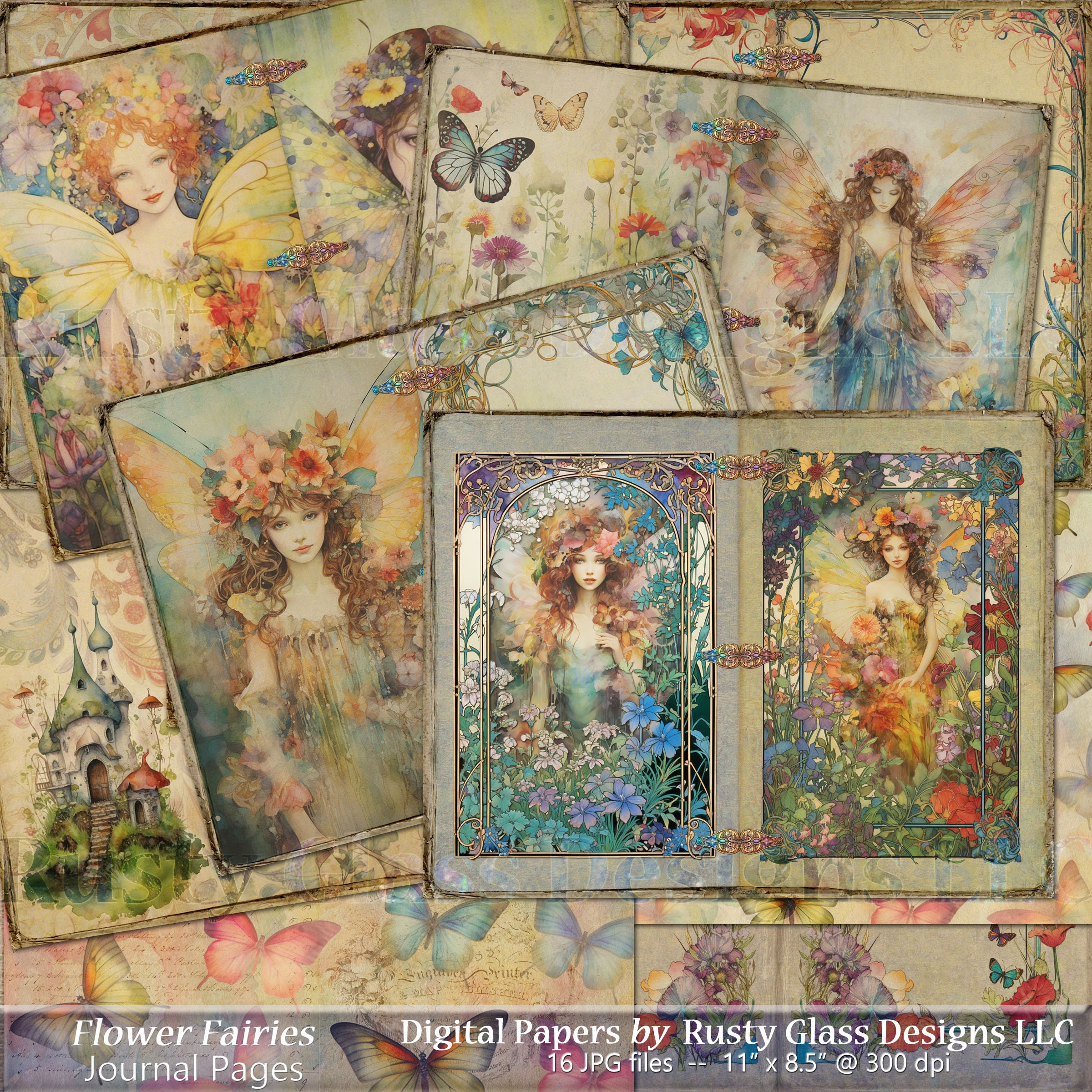 Flower Fairies Junk Journal Pages / Printable Journal / Blank and Lined ...