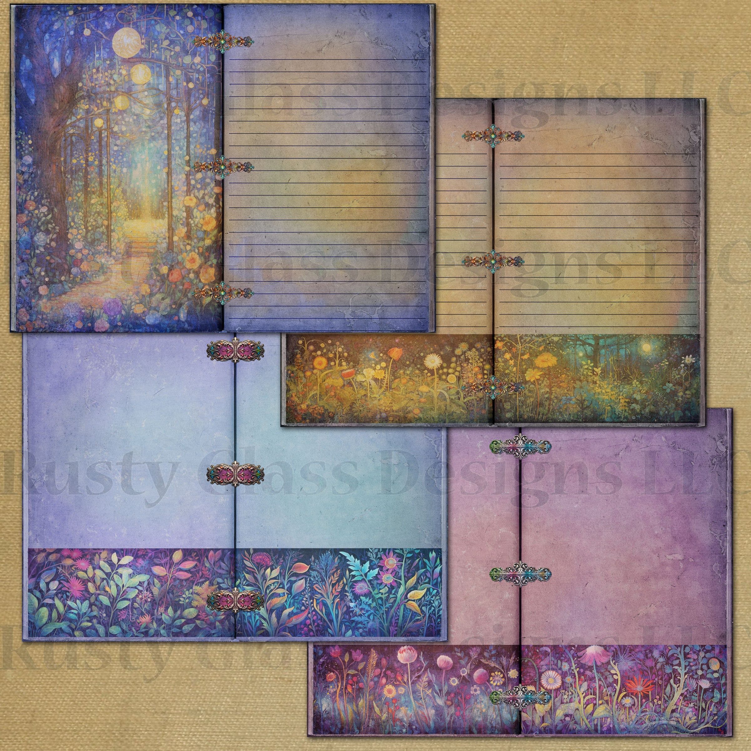 Night Garden Junk Journal Kit / Printable Journal / Blank and Lined ...