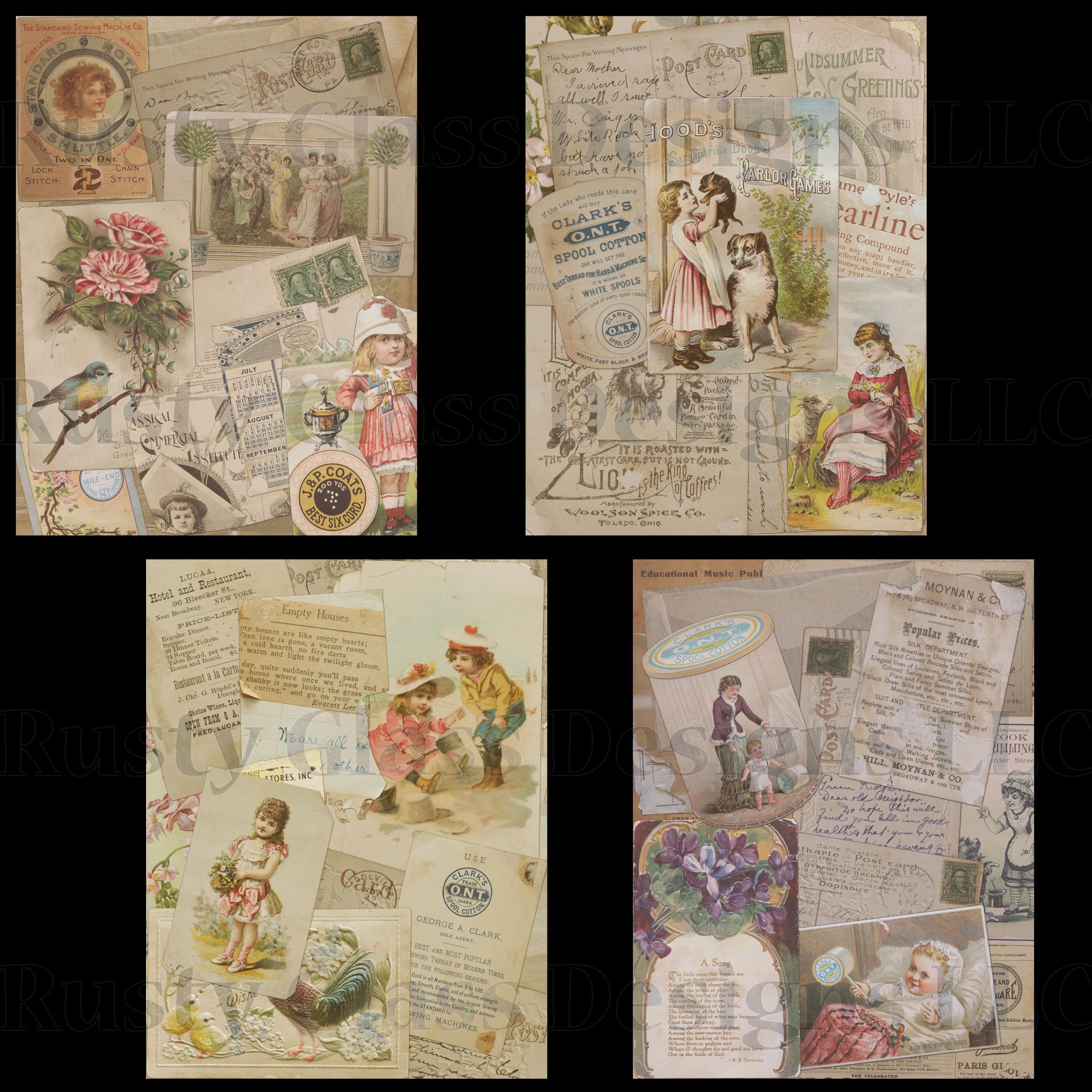 Digital Collage Sheets Vintage Ads Roses Etsy Digital Collage Sheets Vintage Ads Roses Etsy