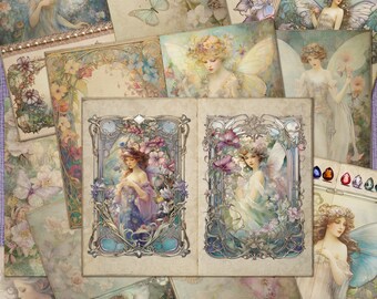 Flower Fairies Junk Journal Pages / Printable Journal / Blank and Lined ...