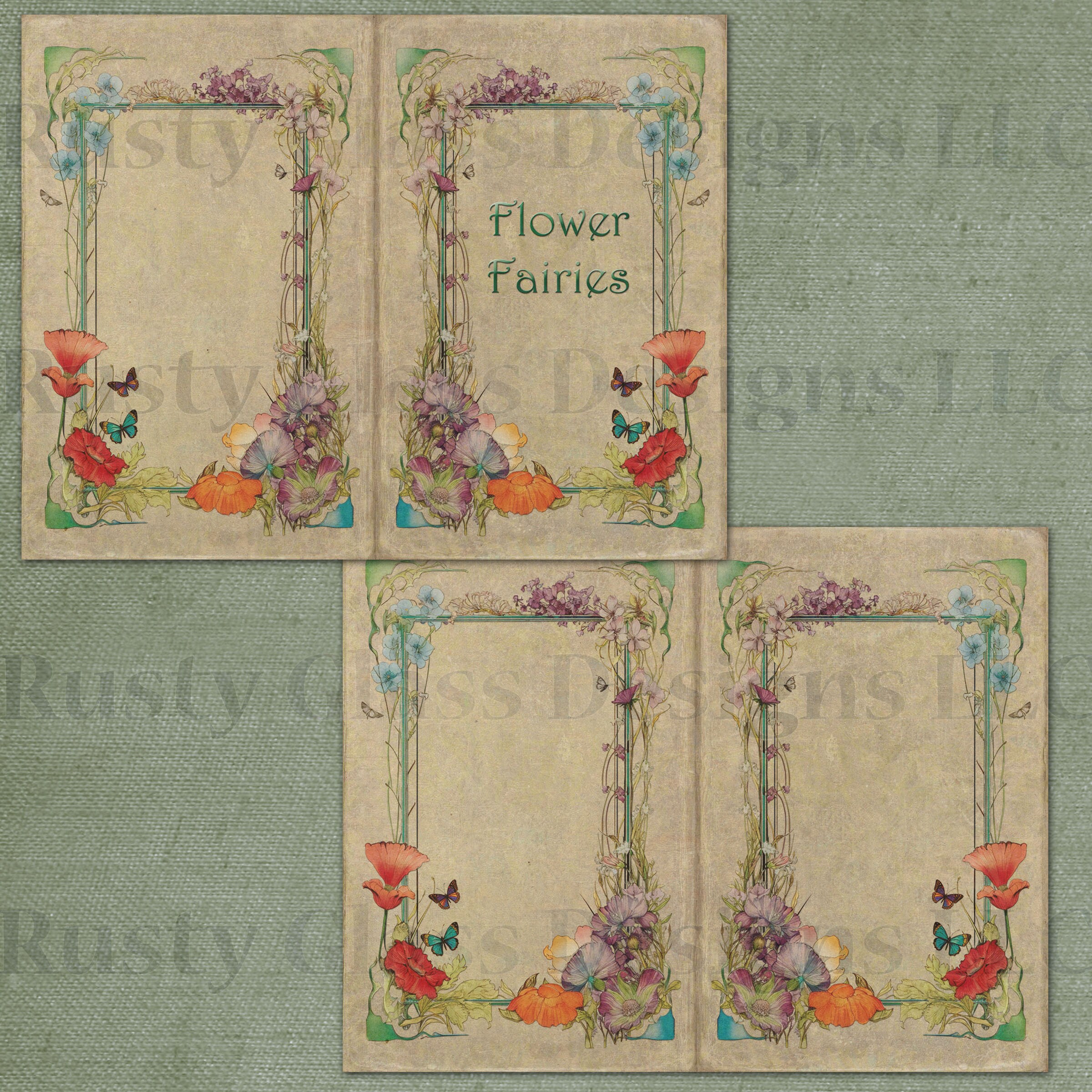Flower Fairies Junk Journal Pages / Printable Journal / Blank and Lined ...