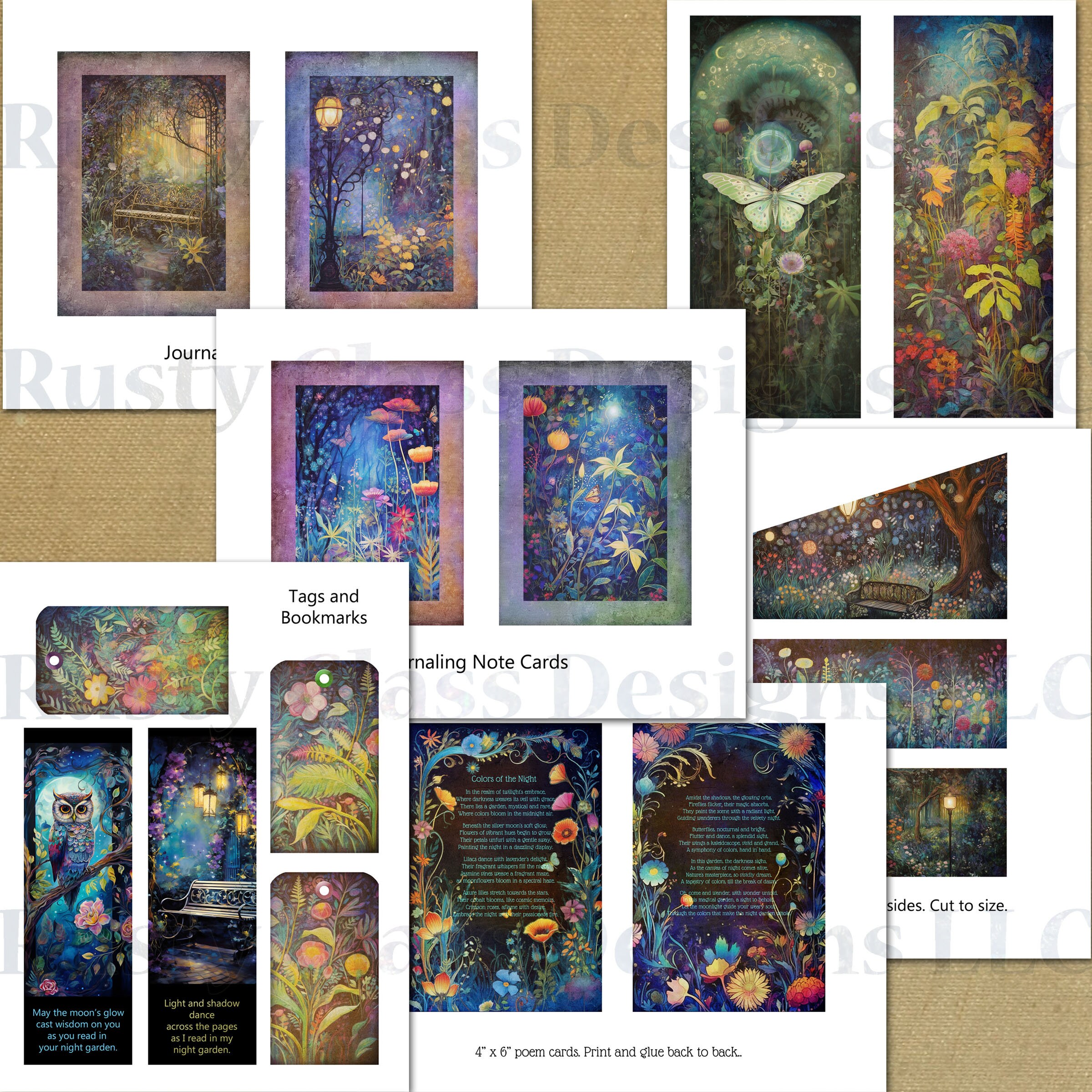 Night Garden Junk Journal Kit / Printable Journal / Blank and Lined ...