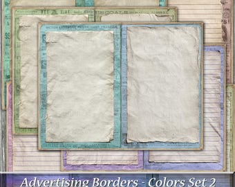 Colorful Antique Advertising Journal Pages, Grunge Junk Journal Set 2 (Digital Download)