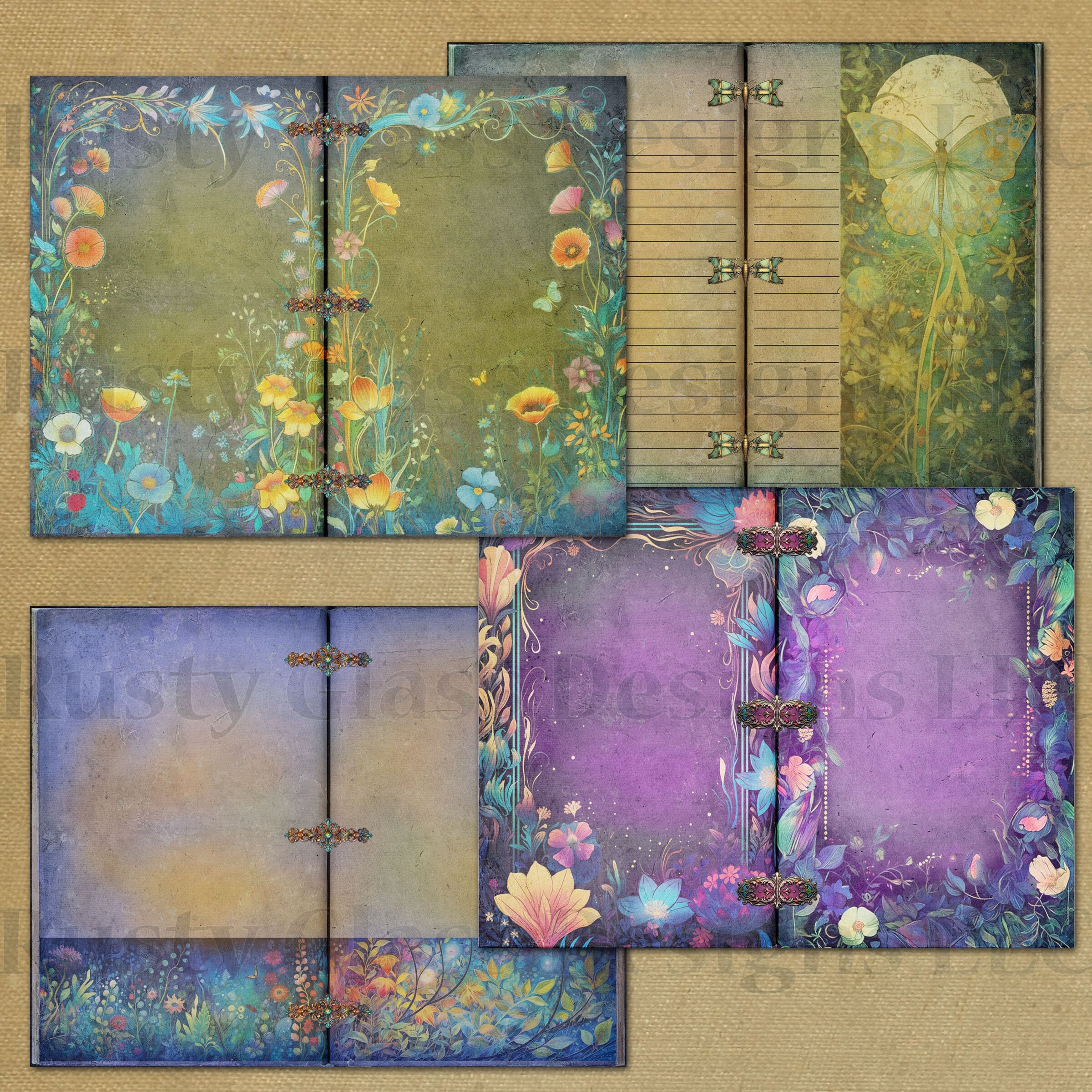 Night Garden Junk Journal Kit / Printable Journal / Blank and Lined ...
