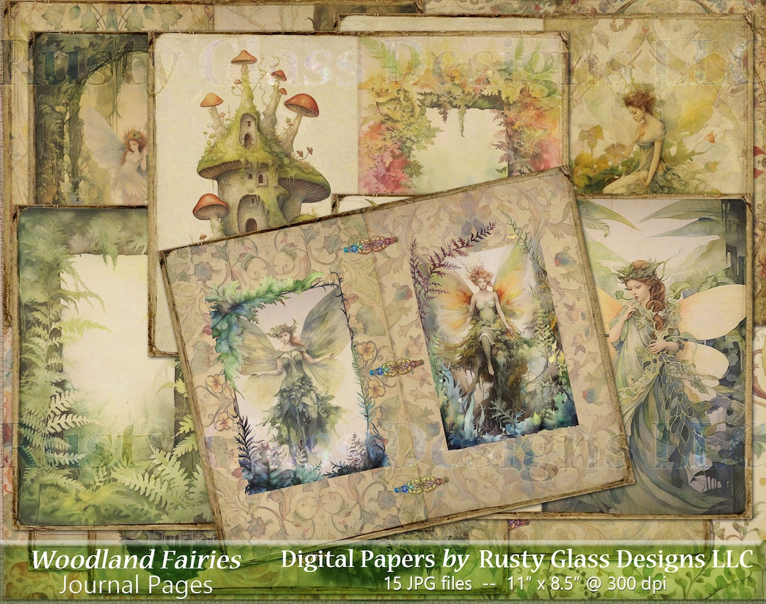 Woodland Fairies Junk Journal Pages / Printable Journal / - Etsy