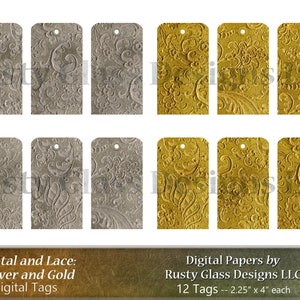Digital Tags / Printable Tags / Gift Tags / Digital Download / Digital Papers / scrapbook / Junk Journal / digital ephemera
