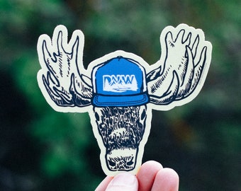 PNW Moose Sticker