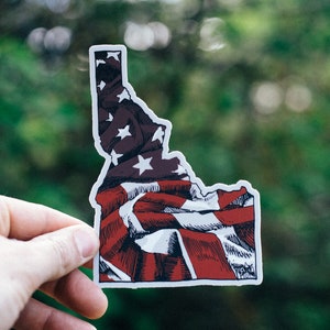 Idaho US Flag Sticker image 1