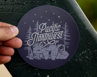PNW Night Bear Sticker