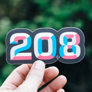 208 Blue & Pink Sticker