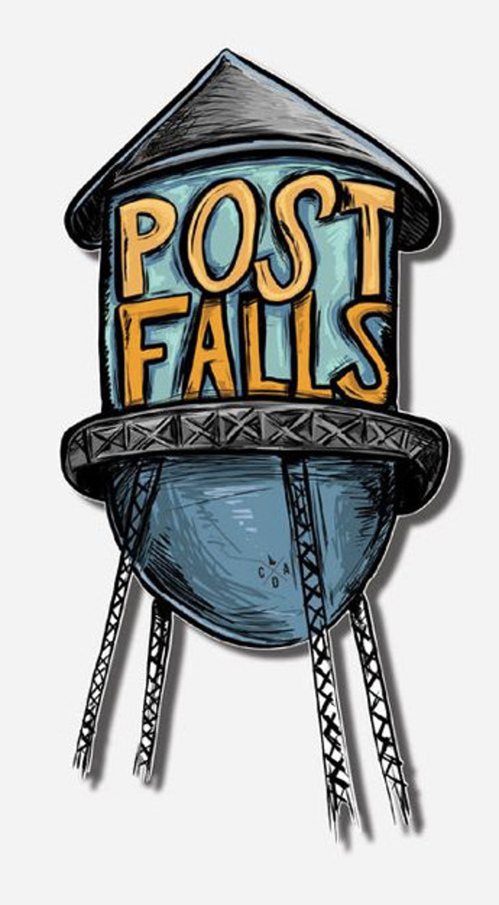 Post Falls Water Tower Sticker Etsy