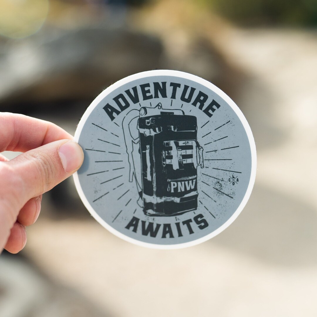 Adventure Awaits Backpack Sticker - Etsy