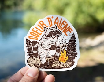 Coeur d'Alene Raccoon Sticker