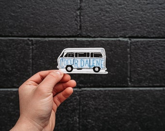 Coeur d'Alene Watercolor Bus Sticker