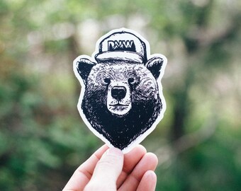 PNW Hat Bear Sticker
