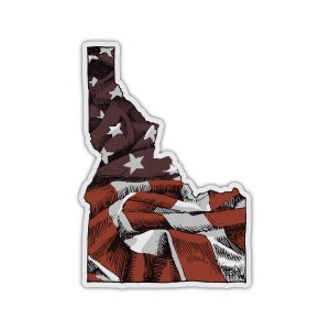 Idaho US Flag Sticker image 3