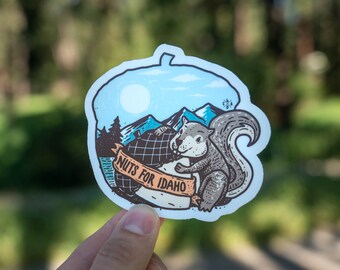 Nuts for Idaho Squirrel Sticker