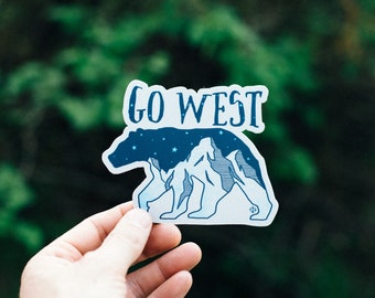 Go West Sticker