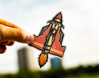 Idaho Retro Rocket Sticker