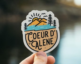 Coeur d'Alene in the Sand Sticker