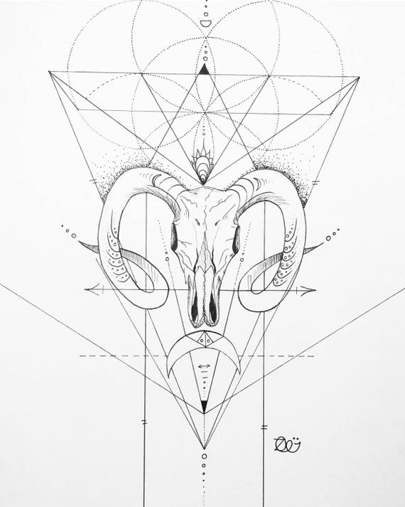aries ram drawing art print etsy aries ram drawing art print