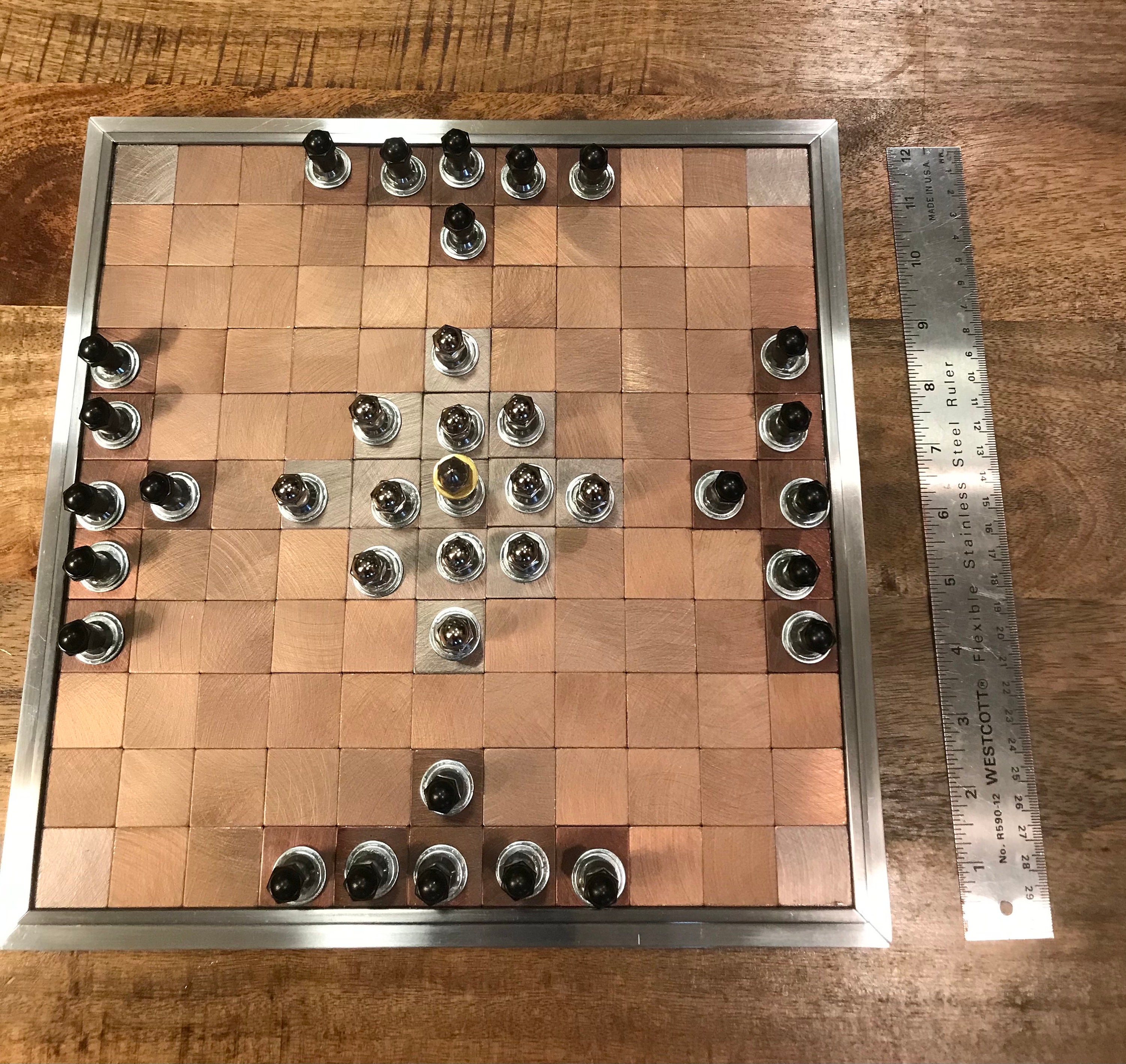 Hnefatafl Viking Chess Brushed Aluminum Board with Steel Etsy