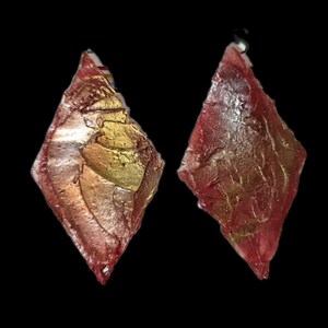 Bronze/Gold Iridescent Diamond Shaped Earrings -024