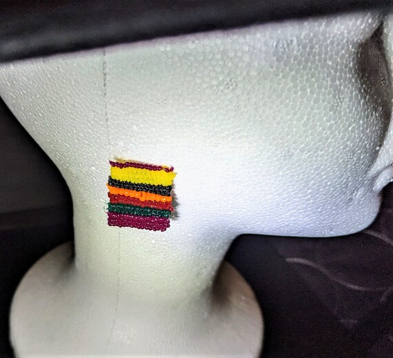 Aztec Inspired Multi-Colored Small Square Earring… - image 2