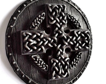 Ohrstecker handmade Kreuz keltisch celtic cross schwarz weiß Thor Odin Bronze